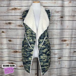 LuLaRoe Camo Faux Shearling Marlow Vest